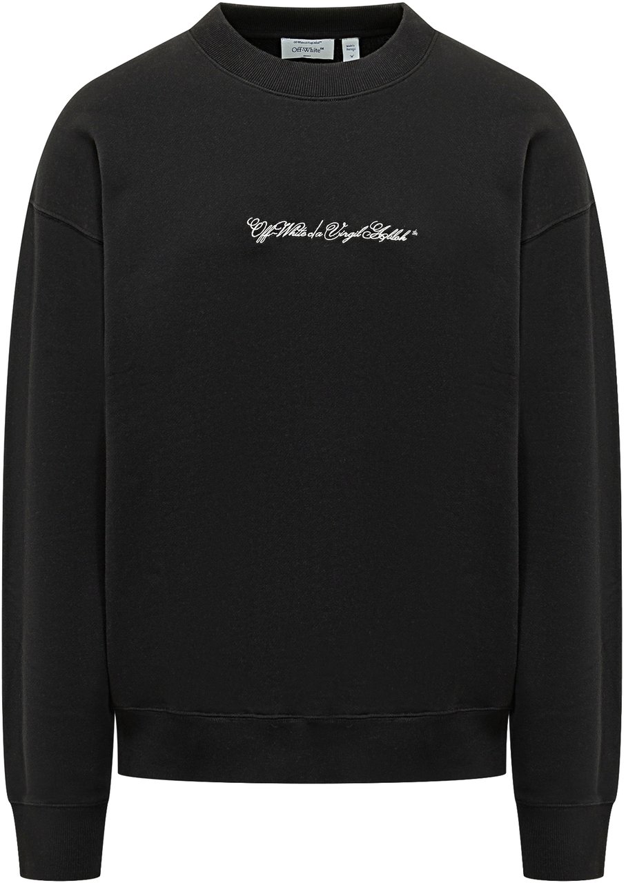 OFF-WHITE Felpa Script Arrow con Stampa Posteriore Zwart