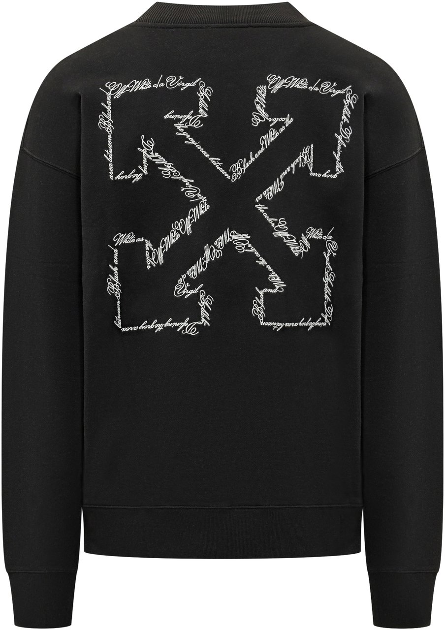 OFF-WHITE Felpa Script Arrow con Stampa Posteriore Zwart