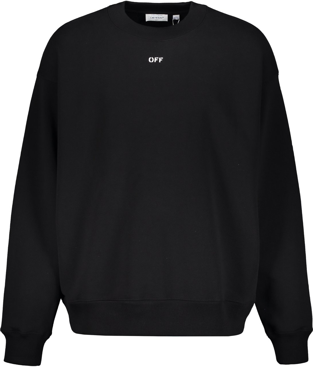 OFF-WHITE Black hoodie in cotton, versatile and comfortable style Zwart