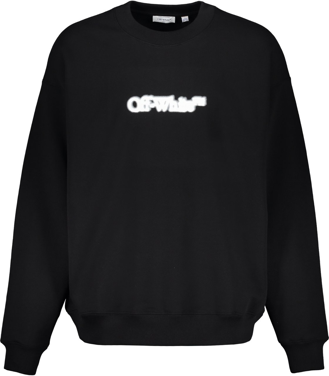 OFF-WHITE Black hoodie in cotton, versatile and comfortable style Zwart