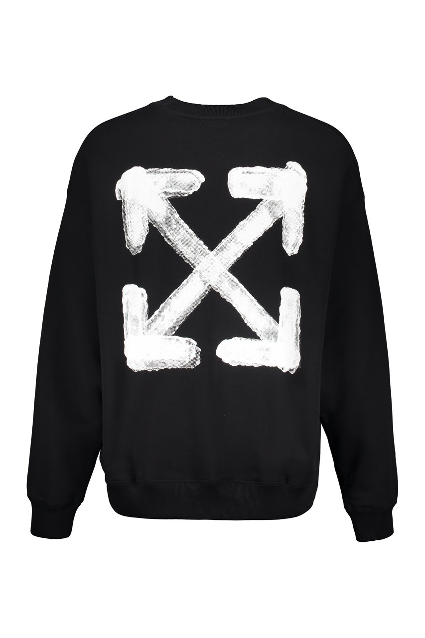 OFF-WHITE Black hoodie in cotton, versatile and comfortable style Zwart
