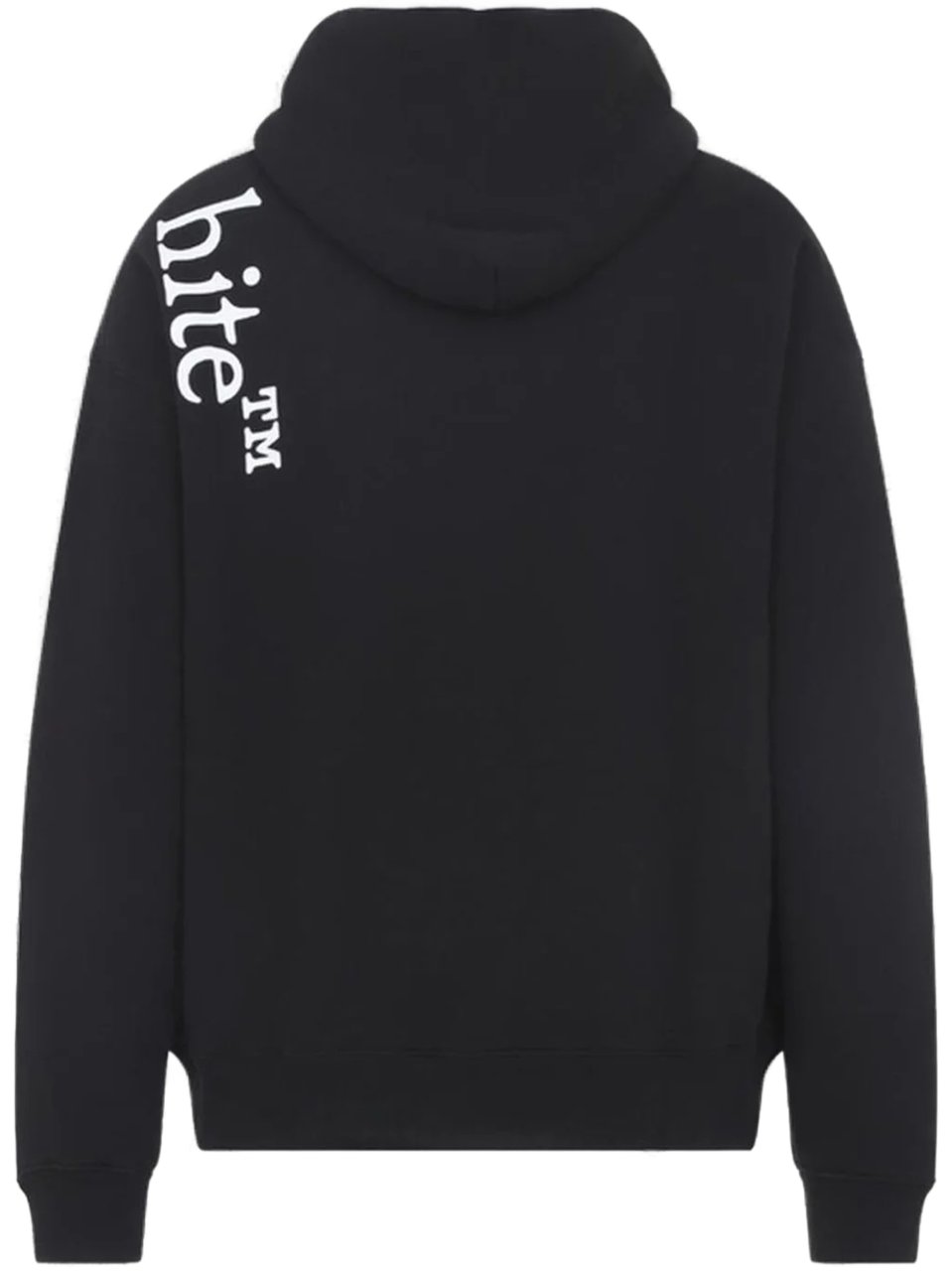 OFF-WHITE Relaxed Fit Black Hoodie with Vertical Text Detail Zwart