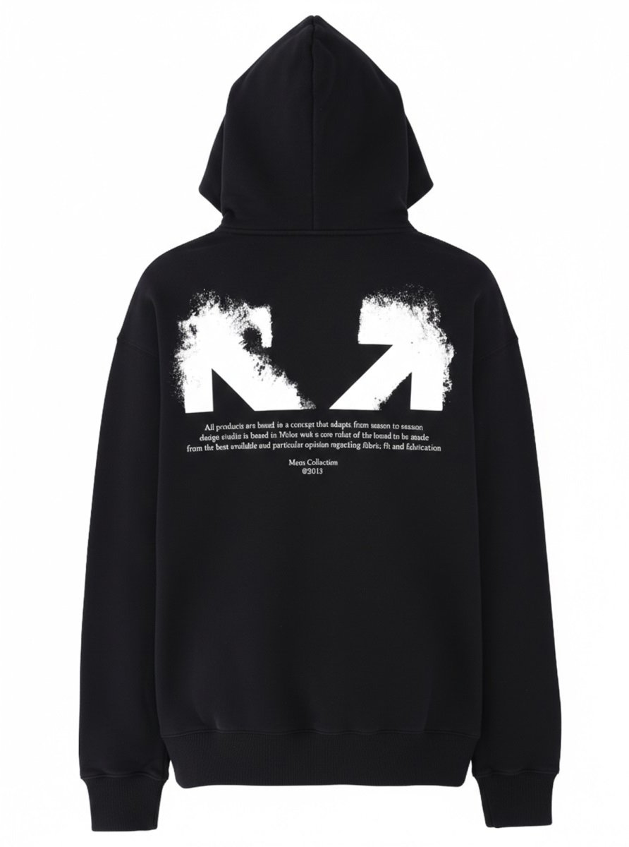 OFF-WHITE Black Double Arrows Back Graphic Hoodie Zwart