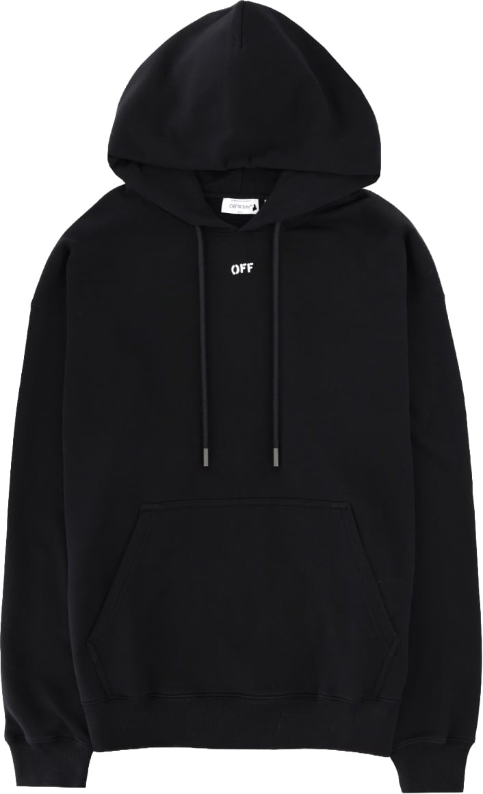 OFF-WHITE Black Chest Logo Back Graphic Hoodie Zwart