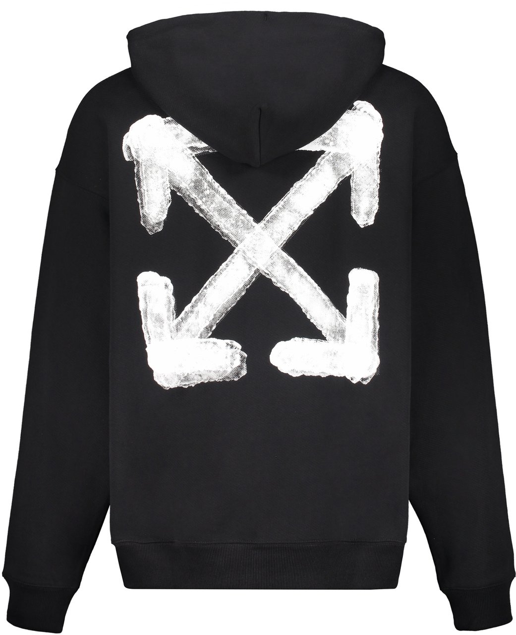 OFF-WHITE Black sweatshirt with hood and pocket Zwart
