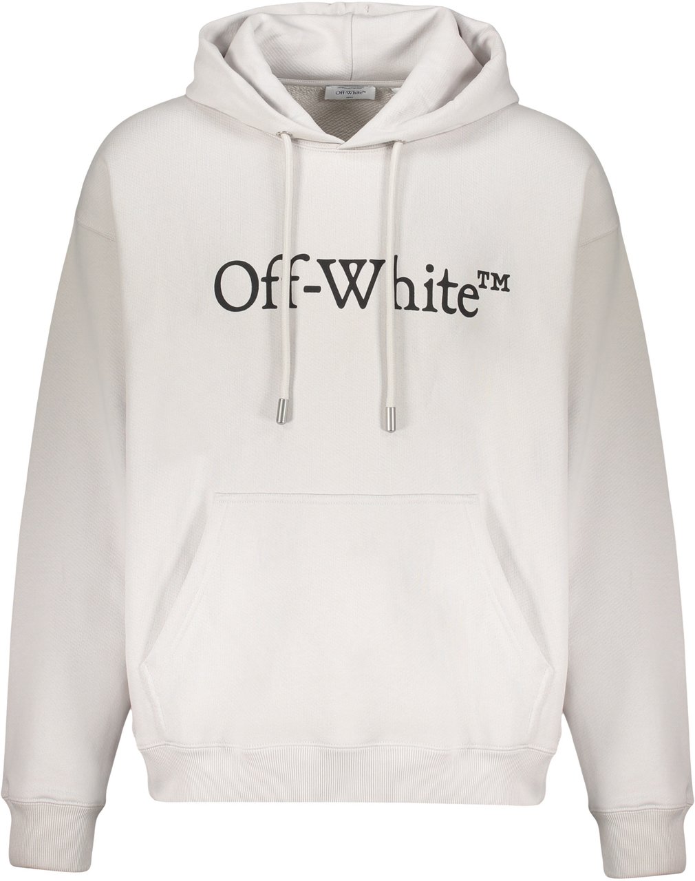 OFF-WHITE White hoodie with kangaroo pocket Zwart