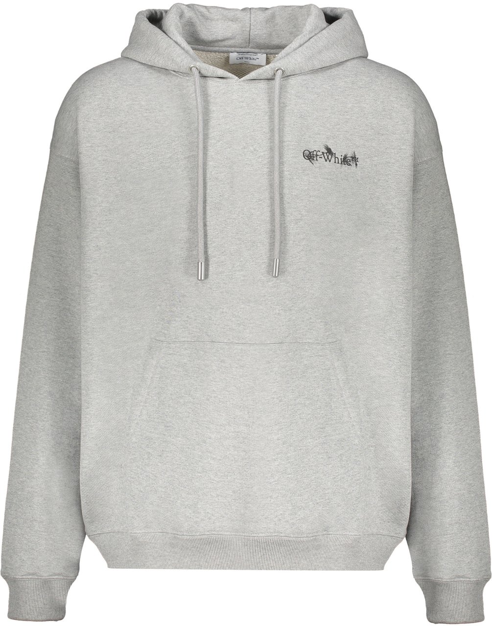 OFF-WHITE Light Grey Hoodie with Adjustable Hood Zwart