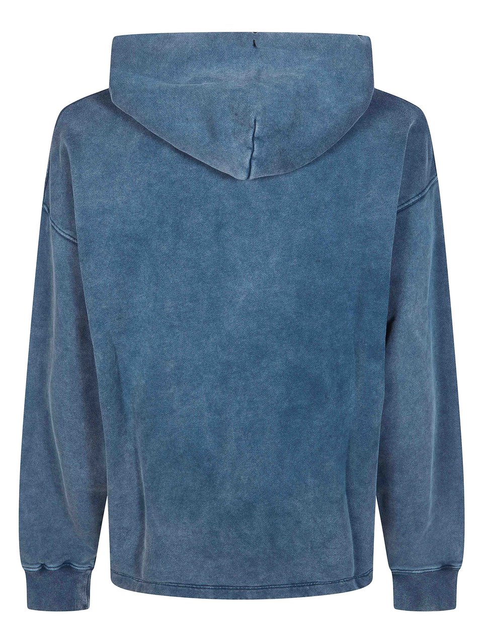 OFF-WHITE Washed Denim Blue Cropped Printed Hoodie Blauw