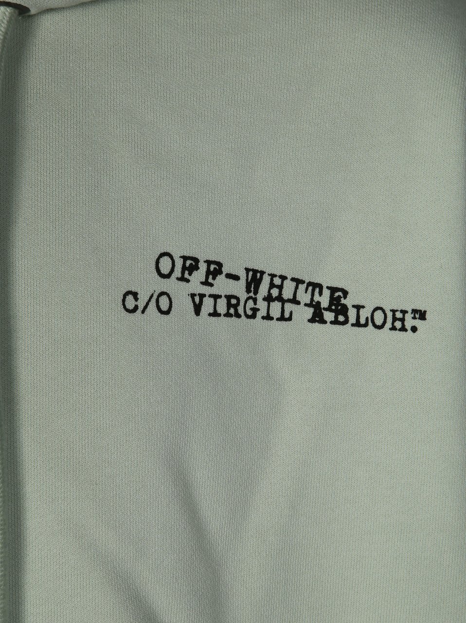 OFF-WHITE Muted Light Grey Green Graphic Hoodie Groen