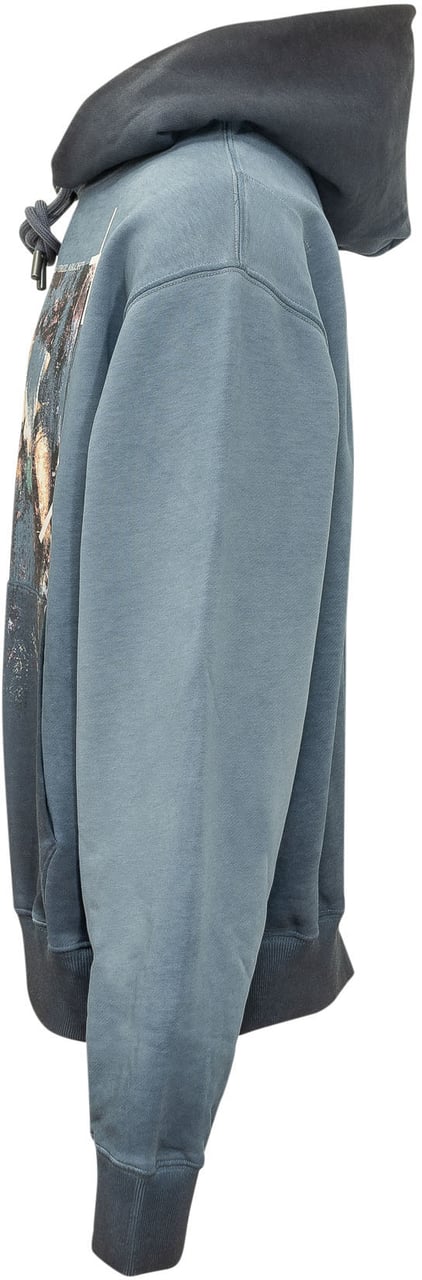 OFF-WHITE RIBBED NARCISO HOODIE Blauw