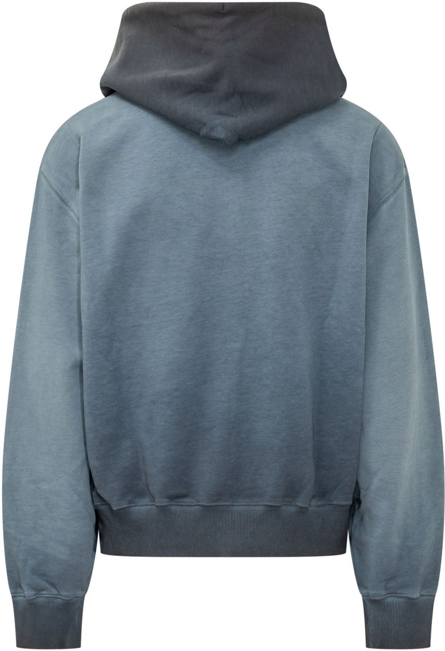OFF-WHITE RIBBED NARCISO HOODIE Blauw
