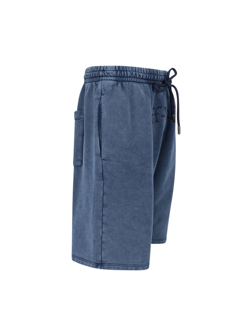 OFF-WHITE Blue Mid-Rise Cotton Logo Shorts Blauw