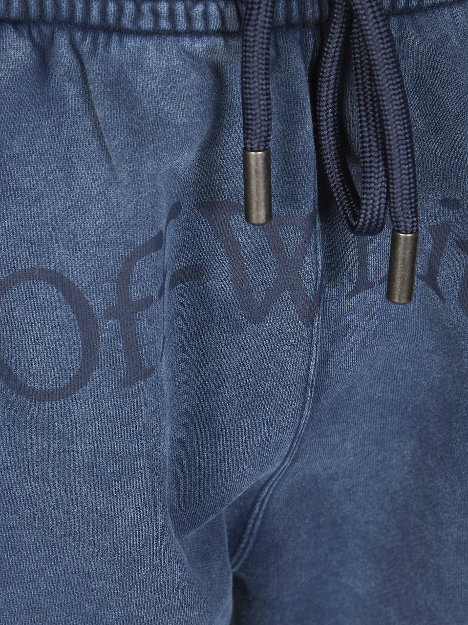 OFF-WHITE Washed Navy Blue Faded Effect Shorts Grijs