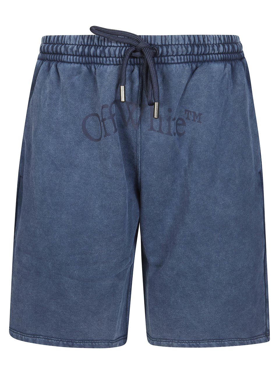 OFF-WHITE Washed Navy Blue Faded Effect Shorts Grijs