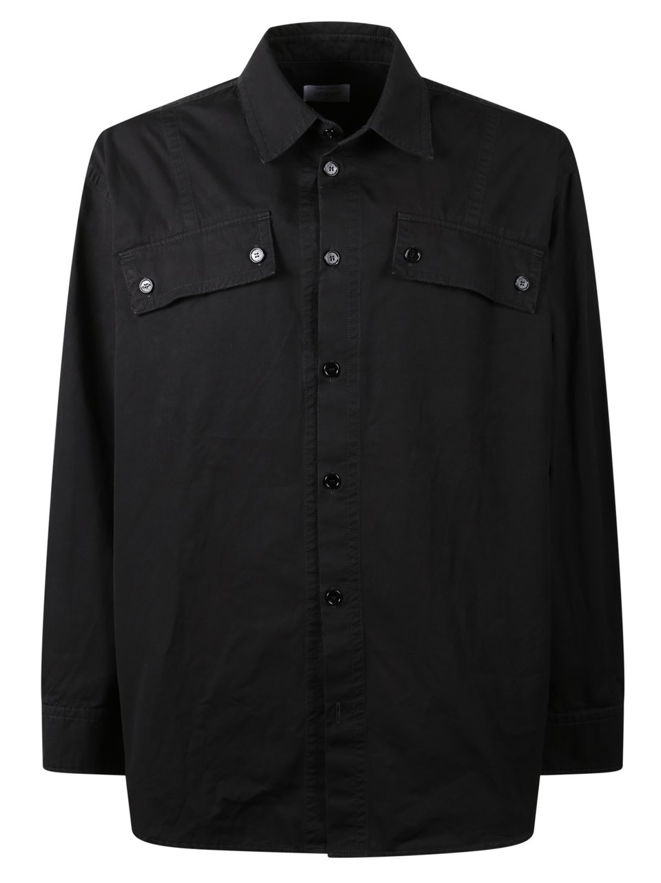 OFF-WHITE Black Button-Up Shirt With Classic Collar And Structured Silhouette Zwart