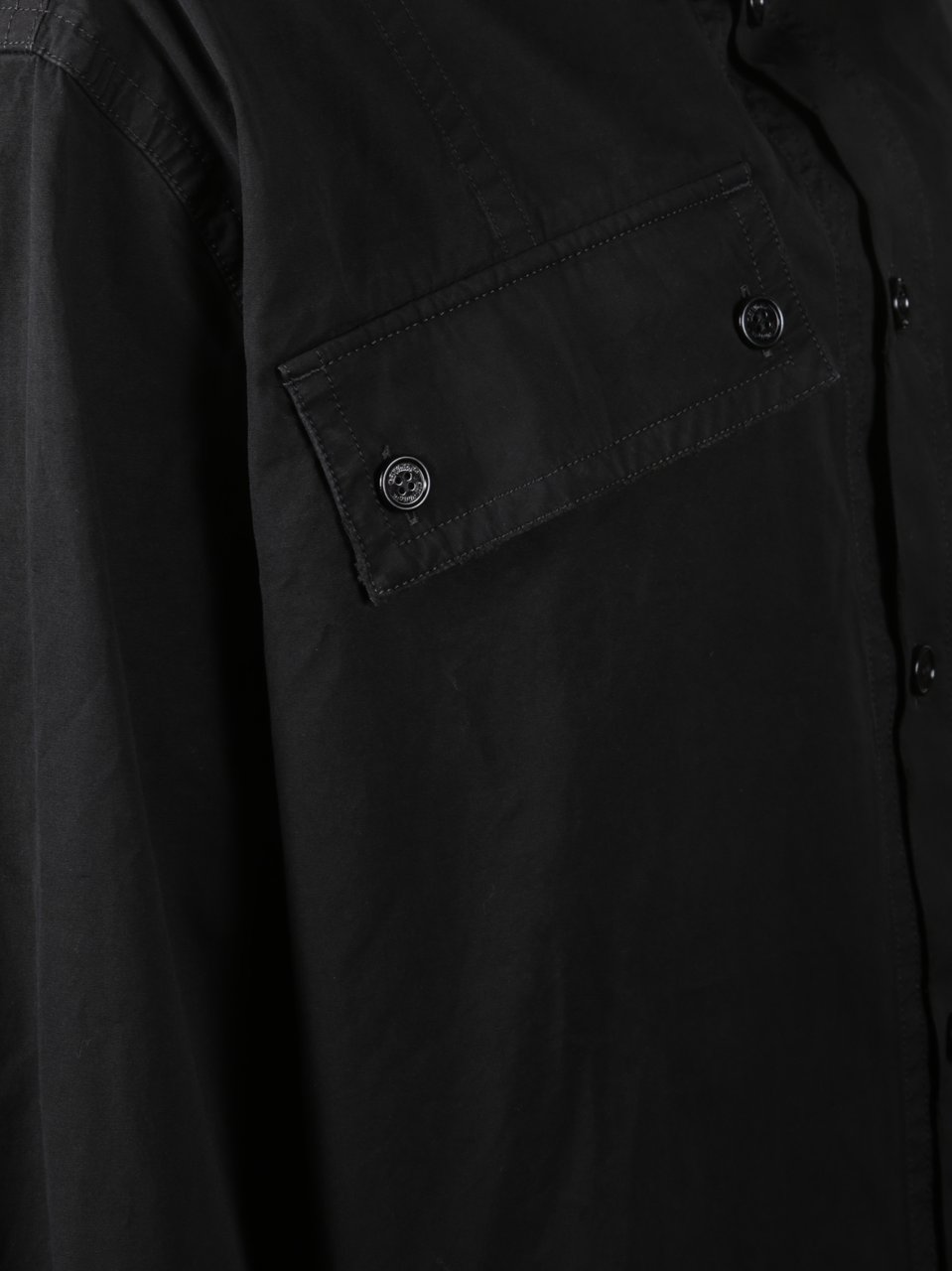 OFF-WHITE Black Button-Up Shirt With Classic Collar And Structured Silhouette Zwart