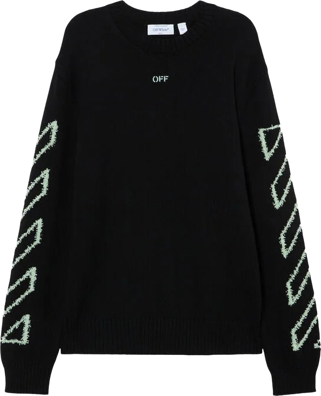 OFF-WHITE Heren Diag Outline Knit Crewneck Zwart