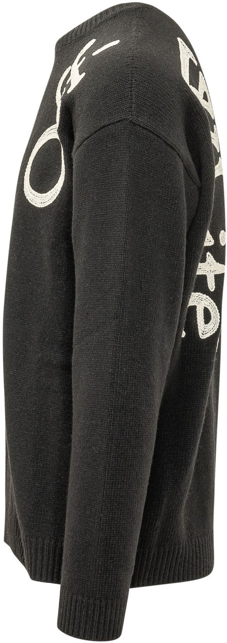 OFF-WHITE Maglia Girocollo Vert Bookish con Scritta Verticale Zwart