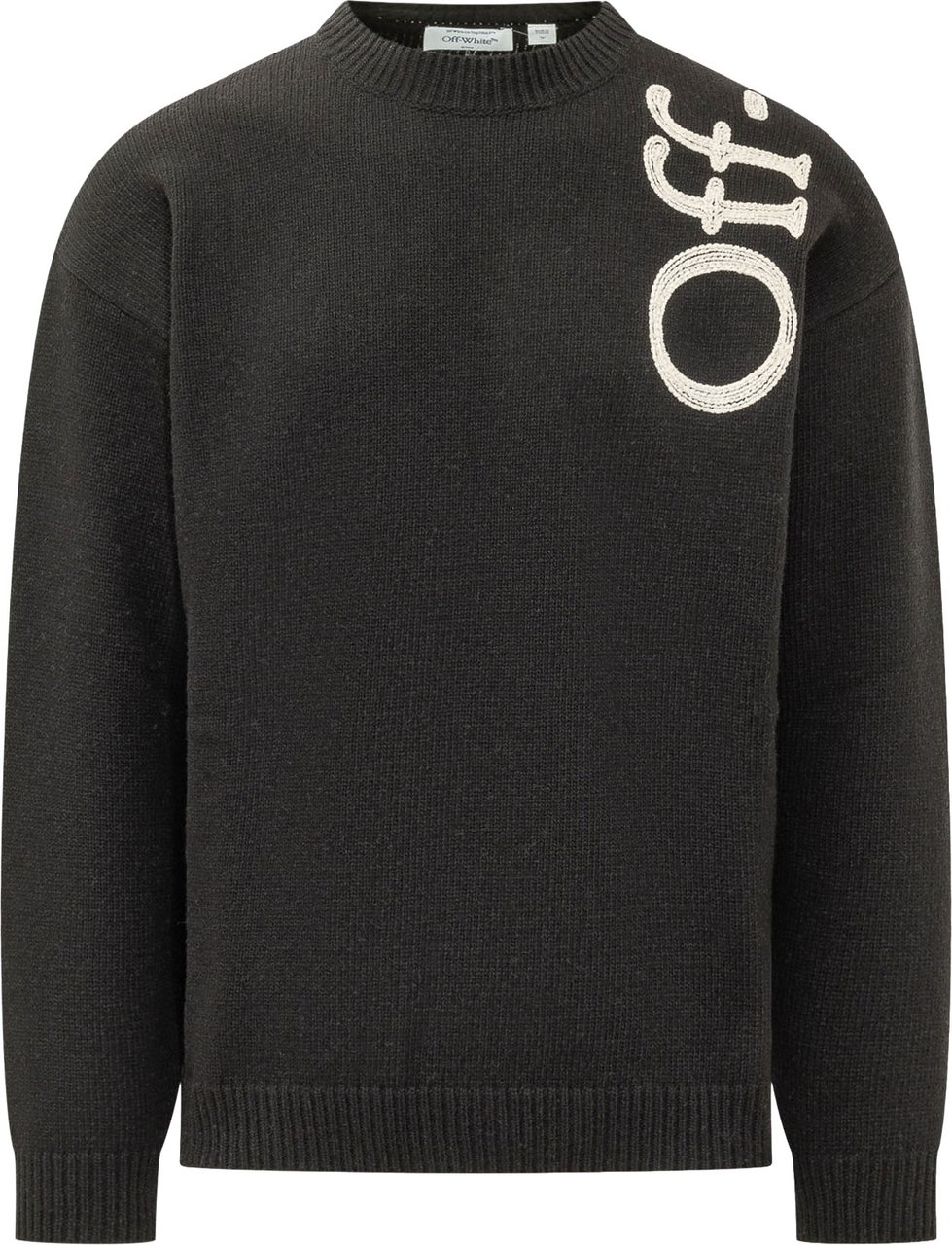 OFF-WHITE Maglia Girocollo Vert Bookish con Scritta Verticale Zwart