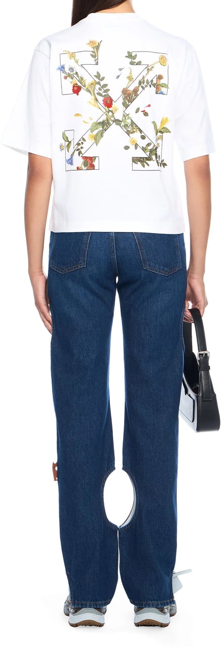 OFF-WHITE Blue Meteor Denim Straight Leg Cutout Jeans Groen