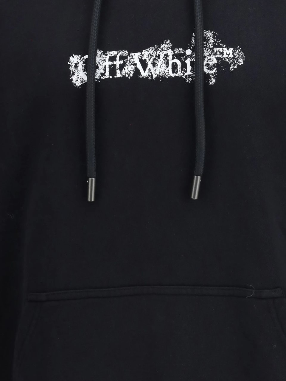 OFF-WHITE Black Heraldic Treshold Arrows Cotton Hoodie Zwart