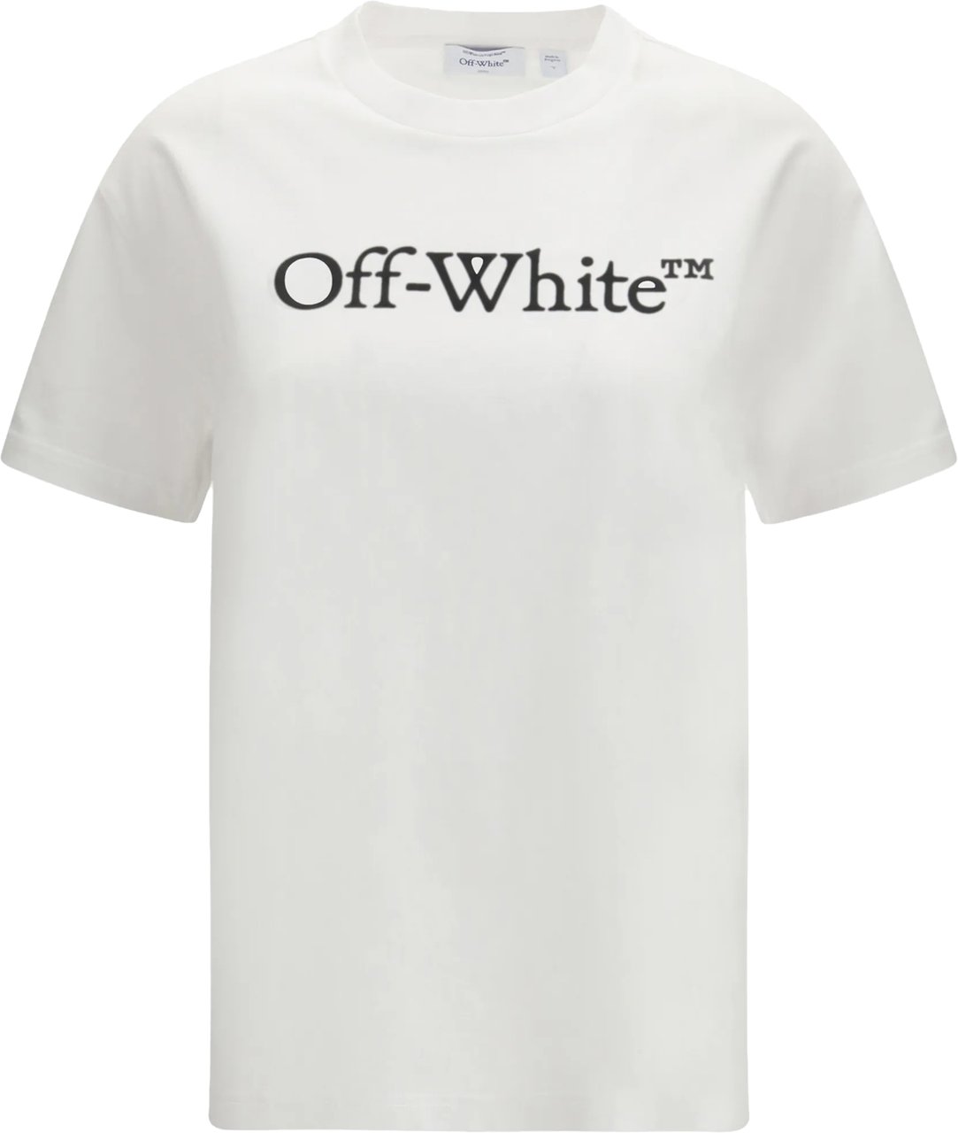 OFF-WHITE White Big Logo Bookish Cotton T-Shirt Wit