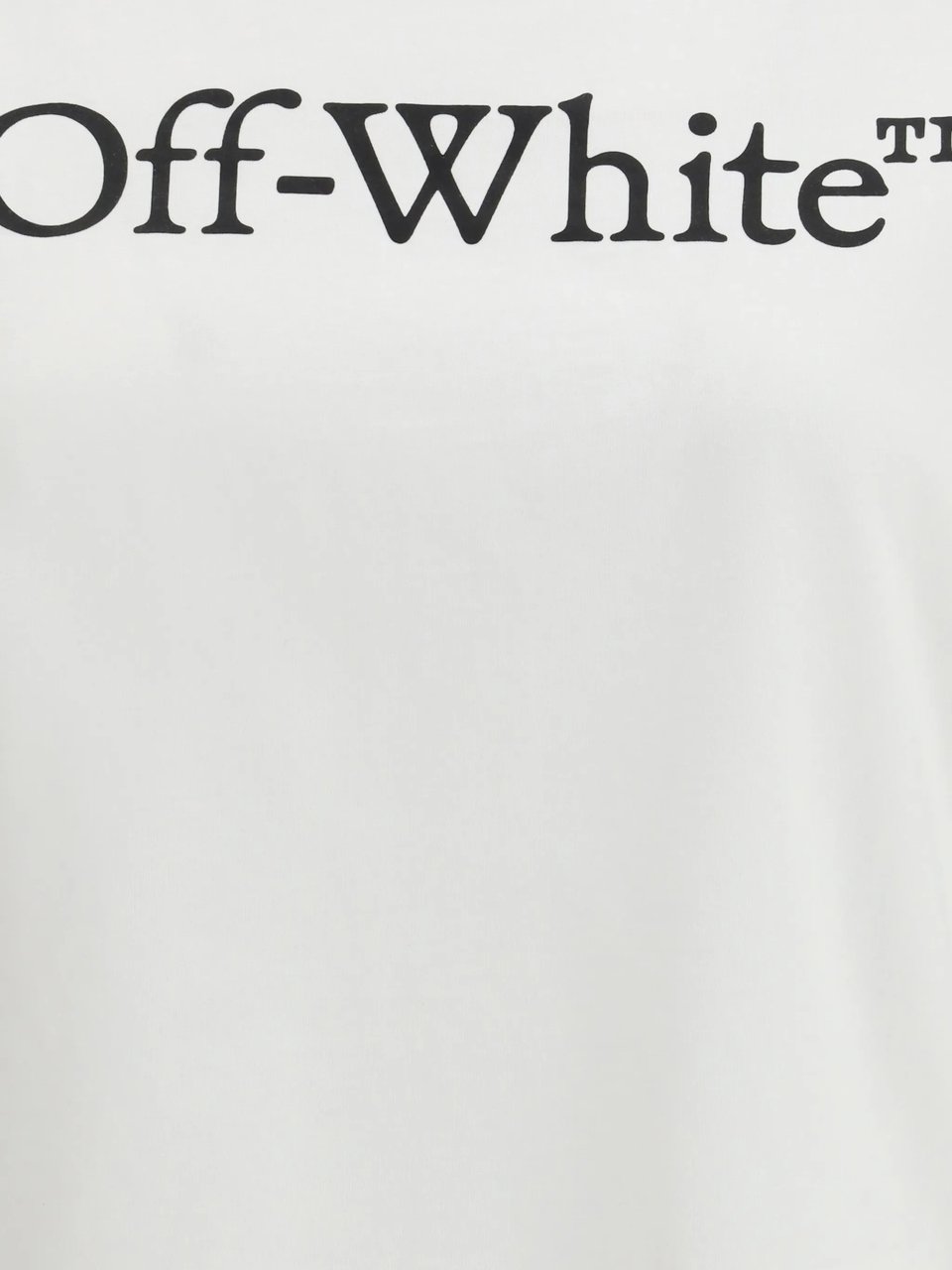 OFF-WHITE White Big Logo Bookish Cotton T-Shirt Wit