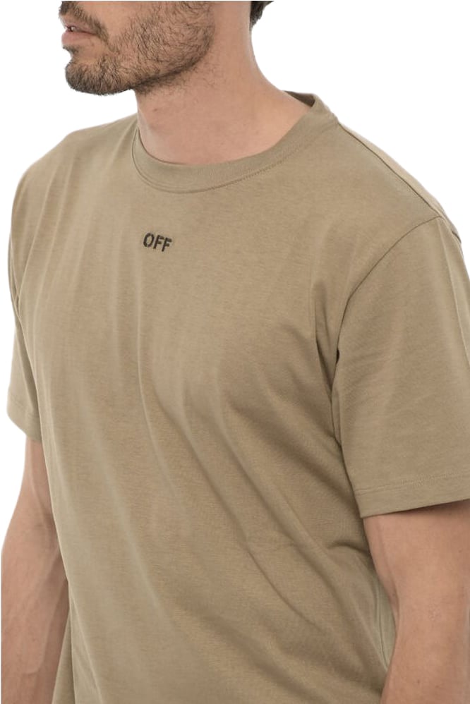 Off-White Slim Fit Crew-neck T-Shirt with Embroidered Logo Wit