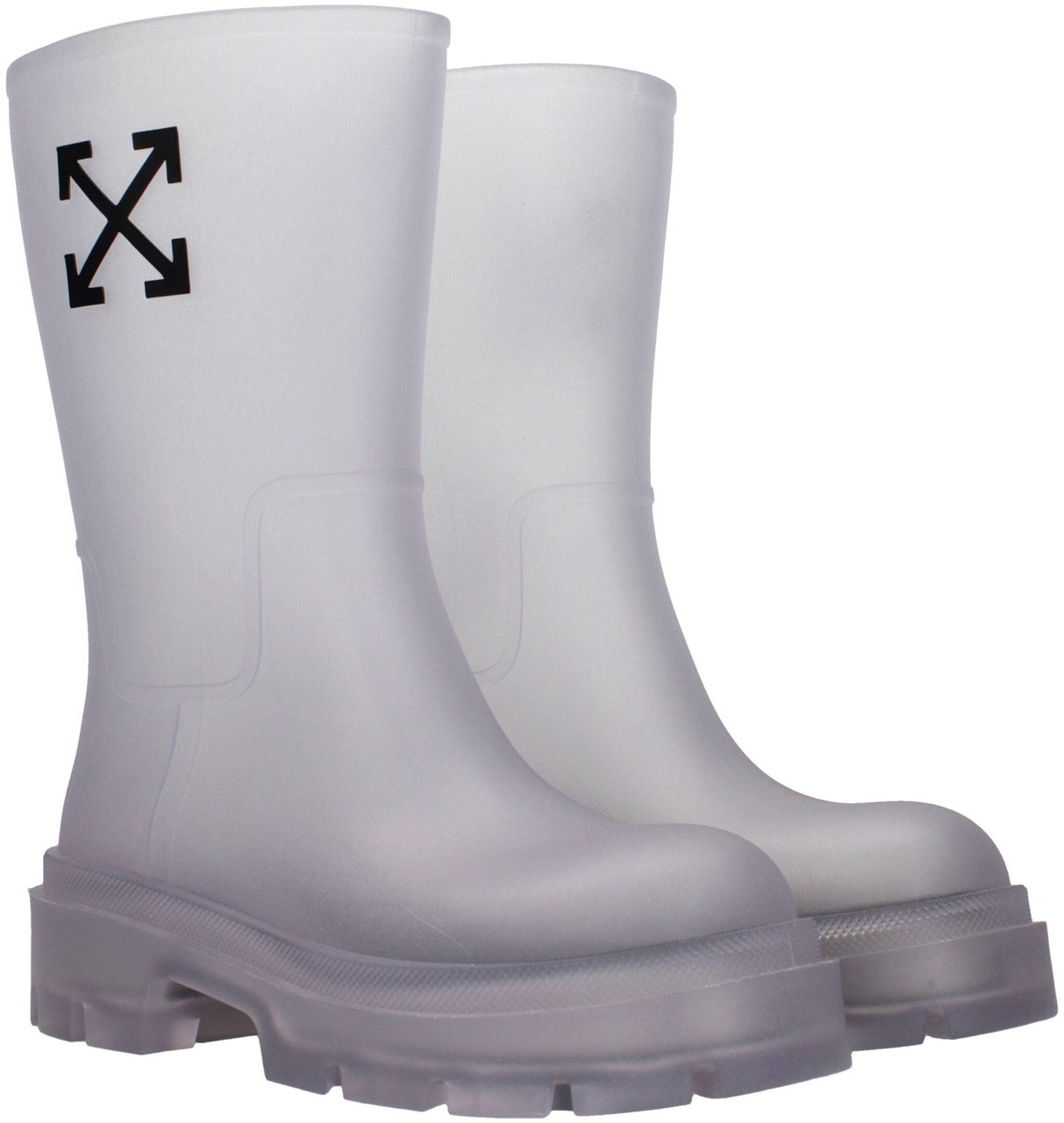 Off-White Transparent Pvc Ankle Boots Wit