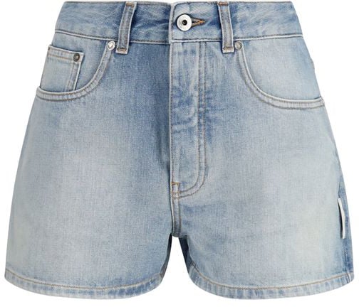 Off-White Blue Cotton Bermuda Shorts Blauw