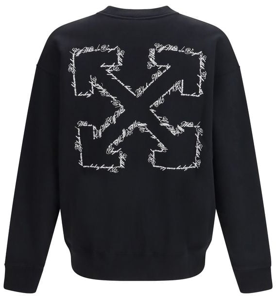 Off-White Black Cotton Sweatshirt Zwart