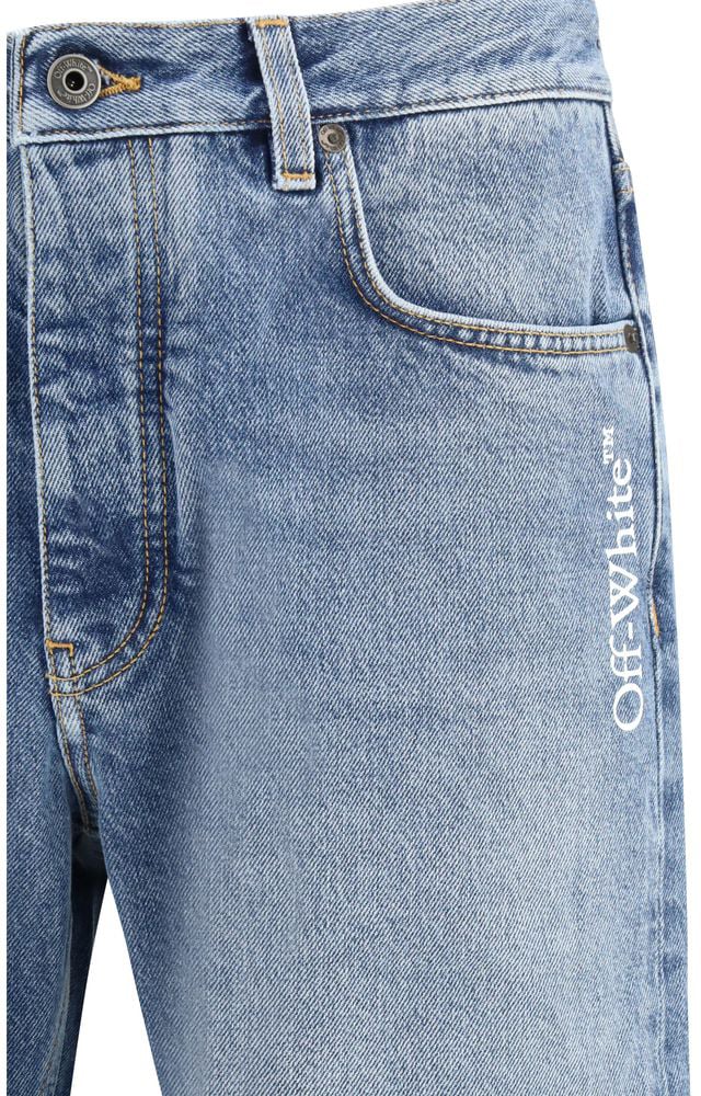 OFF-WHITE Off-White Blue Cotton Relaxed Fit Jeans Blauw