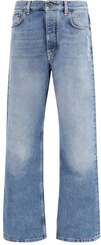 OFF-WHITE Off-White Blue Cotton Relaxed Fit Jeans Blauw