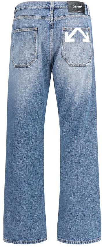 OFF-WHITE Off-White Blue Cotton Relaxed Fit Jeans Blauw