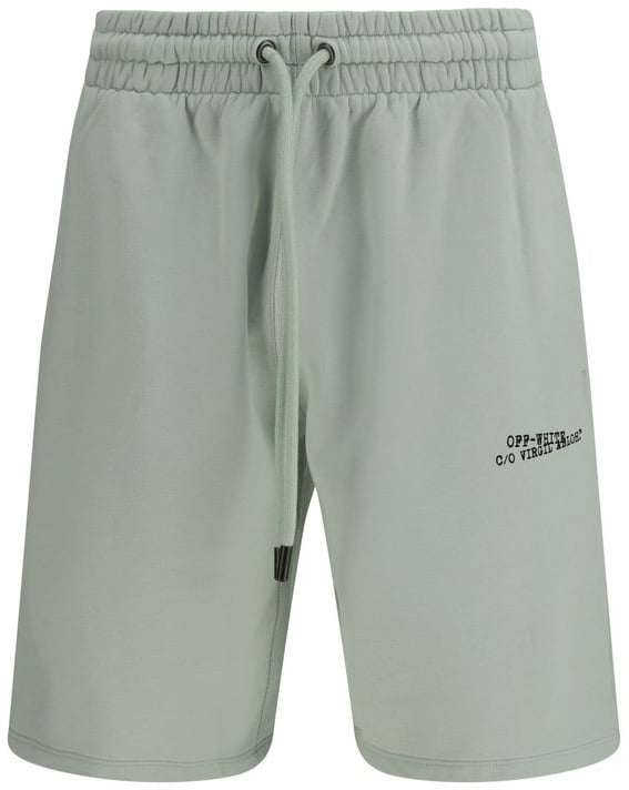Off-White Bicolor Cotton Bermuda Shorts Wit