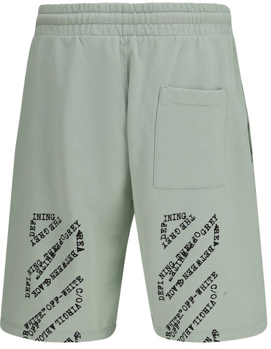 Off-White Bicolor Cotton Bermuda Shorts Wit