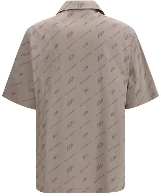 Off-White Beige Viscose Shortsleeve Shirt Beige