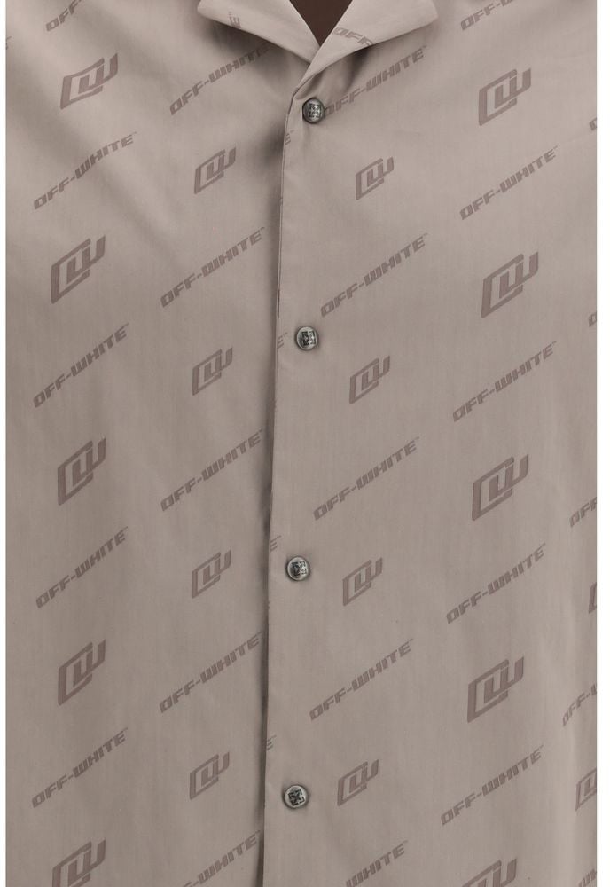 Off-White Beige Viscose Shortsleeve Shirt Beige