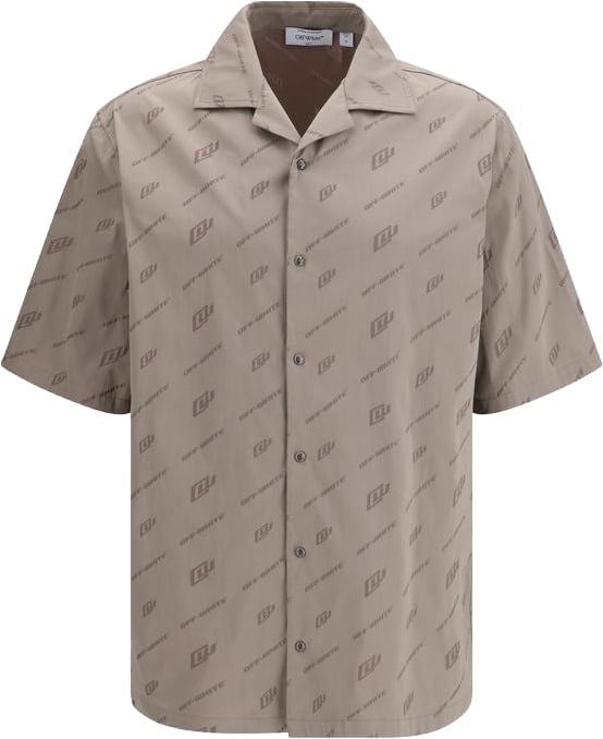 Off-White Beige Viscose Shortsleeve Shirt Beige