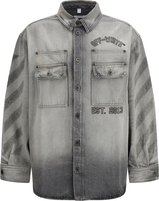 Off-White Gray Denim Shirt Grijs