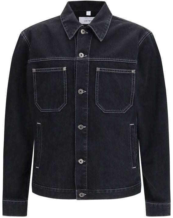 OFF-WHITE Off-White Black Cotton Denim Jacket Zwart