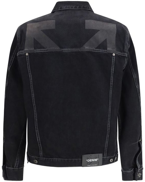 OFF-WHITE Off-White Black Cotton Denim Jacket Zwart