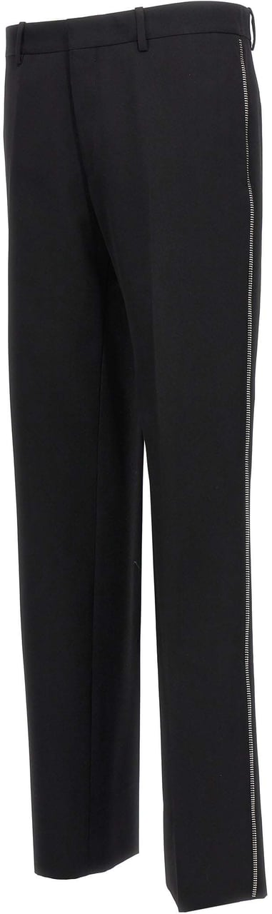 Off-White Black Virgin Wool Dress Pants Zwart