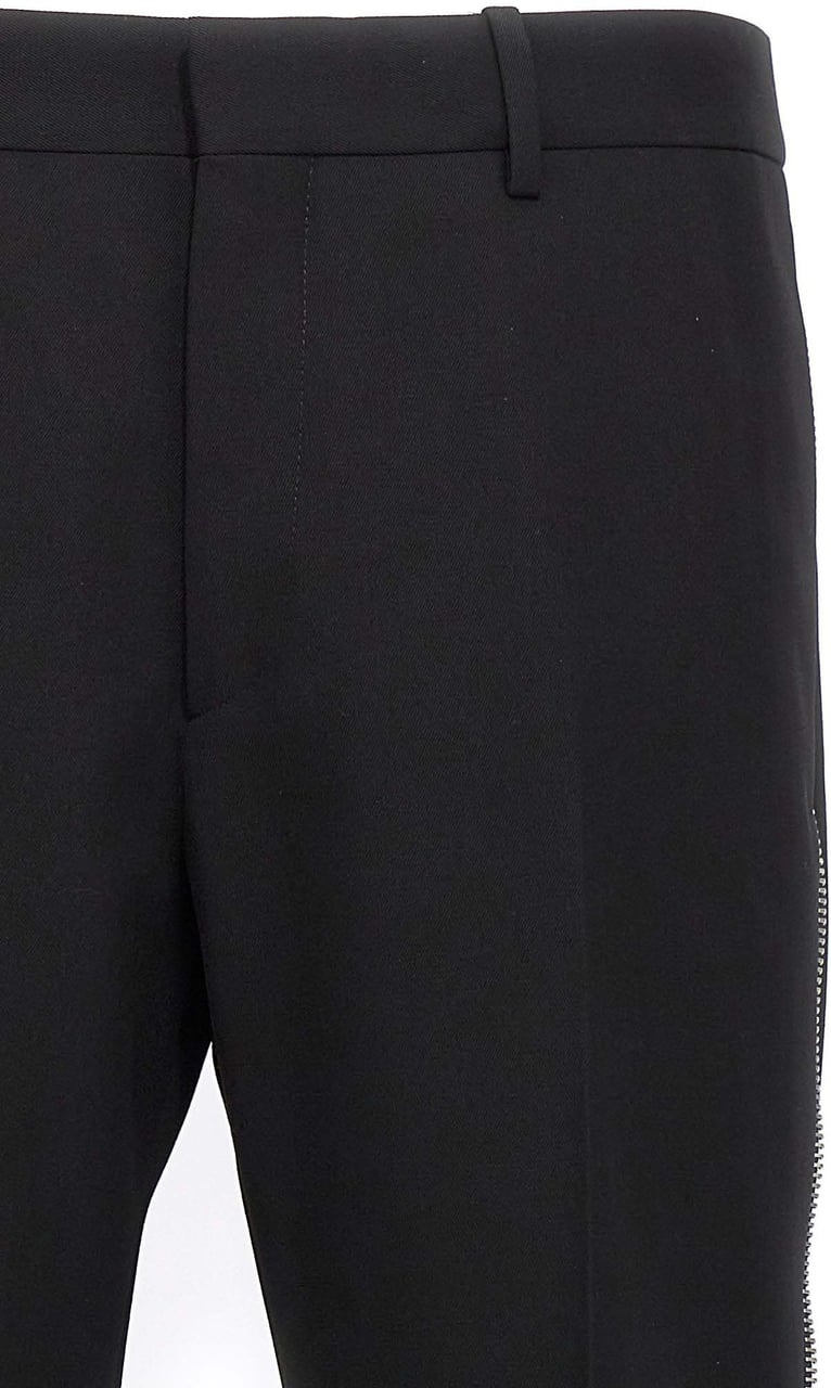 Off-White Black Virgin Wool Dress Pants Zwart