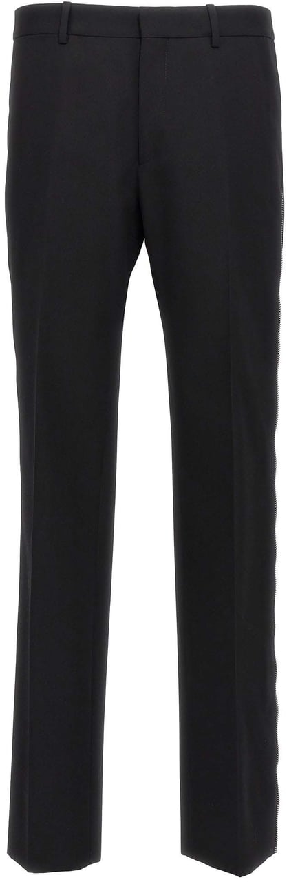 Off-White Black Virgin Wool Dress Pants Zwart