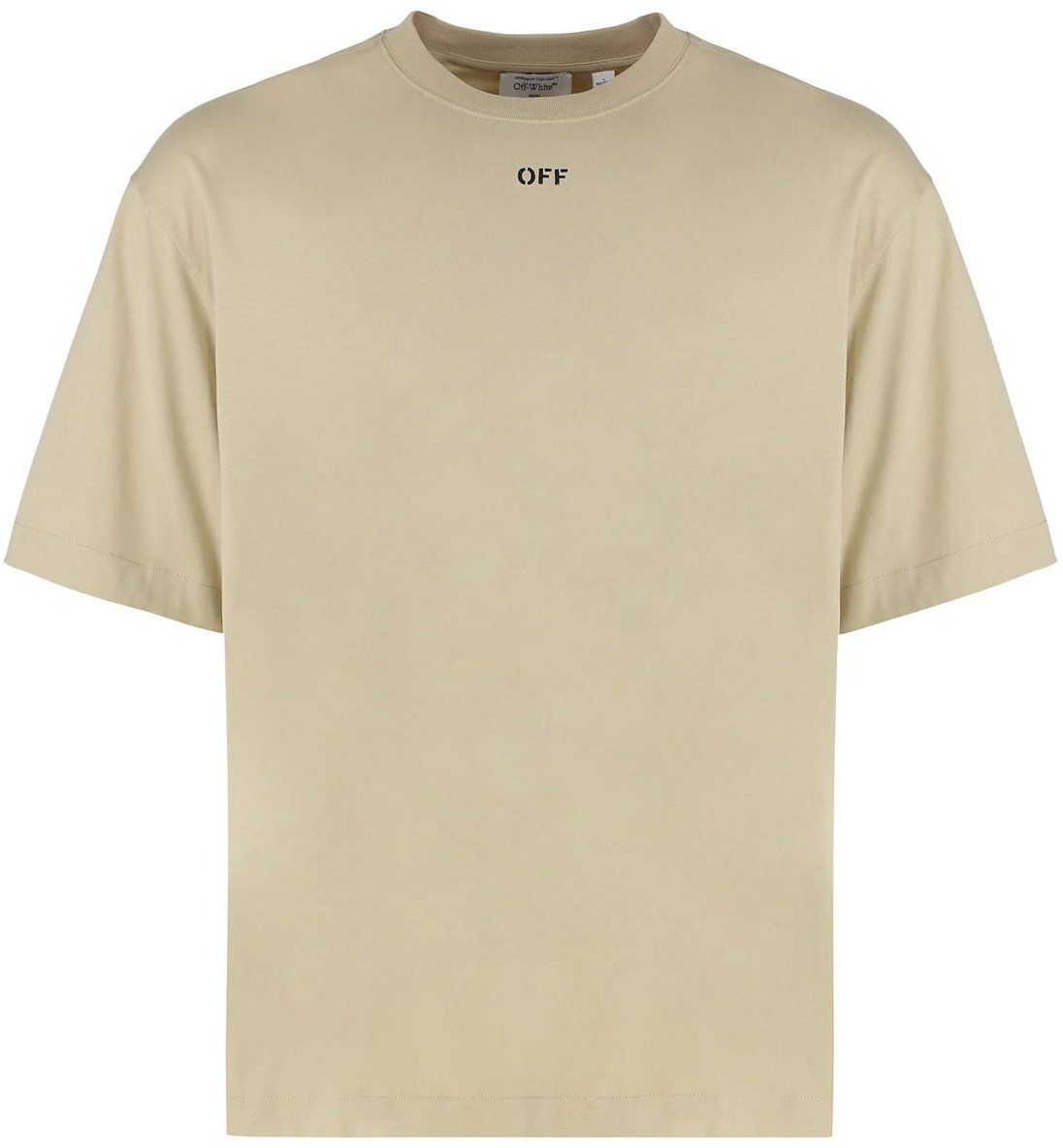 OFF-WHITE Off-White Cotton Crew-neck T-shirt Beige