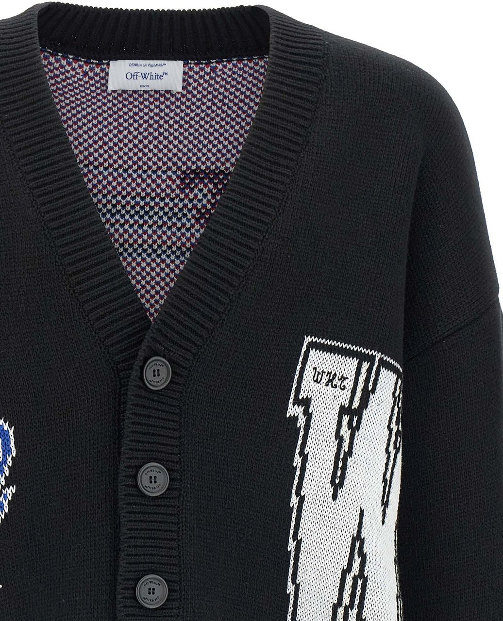 Off-White Black Cotton Cardigan Zwart