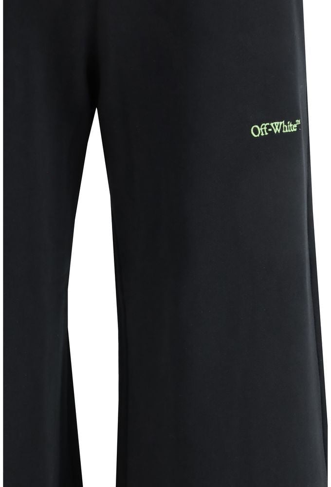 Off-White Black Cotton Casual Pants Zwart