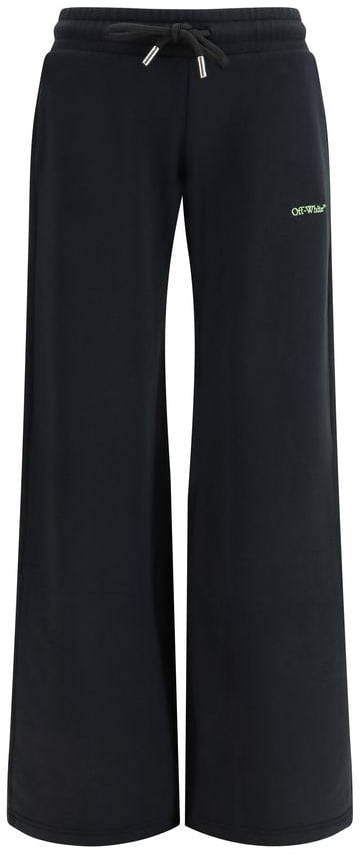 Off-White Black Cotton Casual Pants Zwart