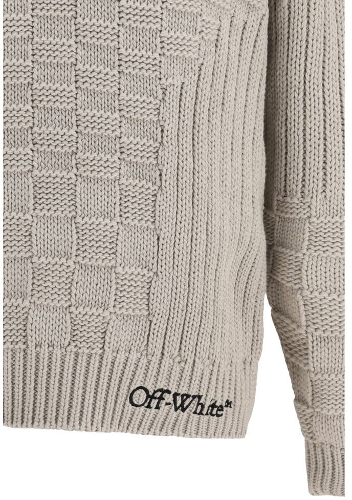 Off-White Beige Cotton Sweatshirt Blauw